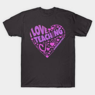 Students love for I Love Teaching Kindergarten tee T-Shirt